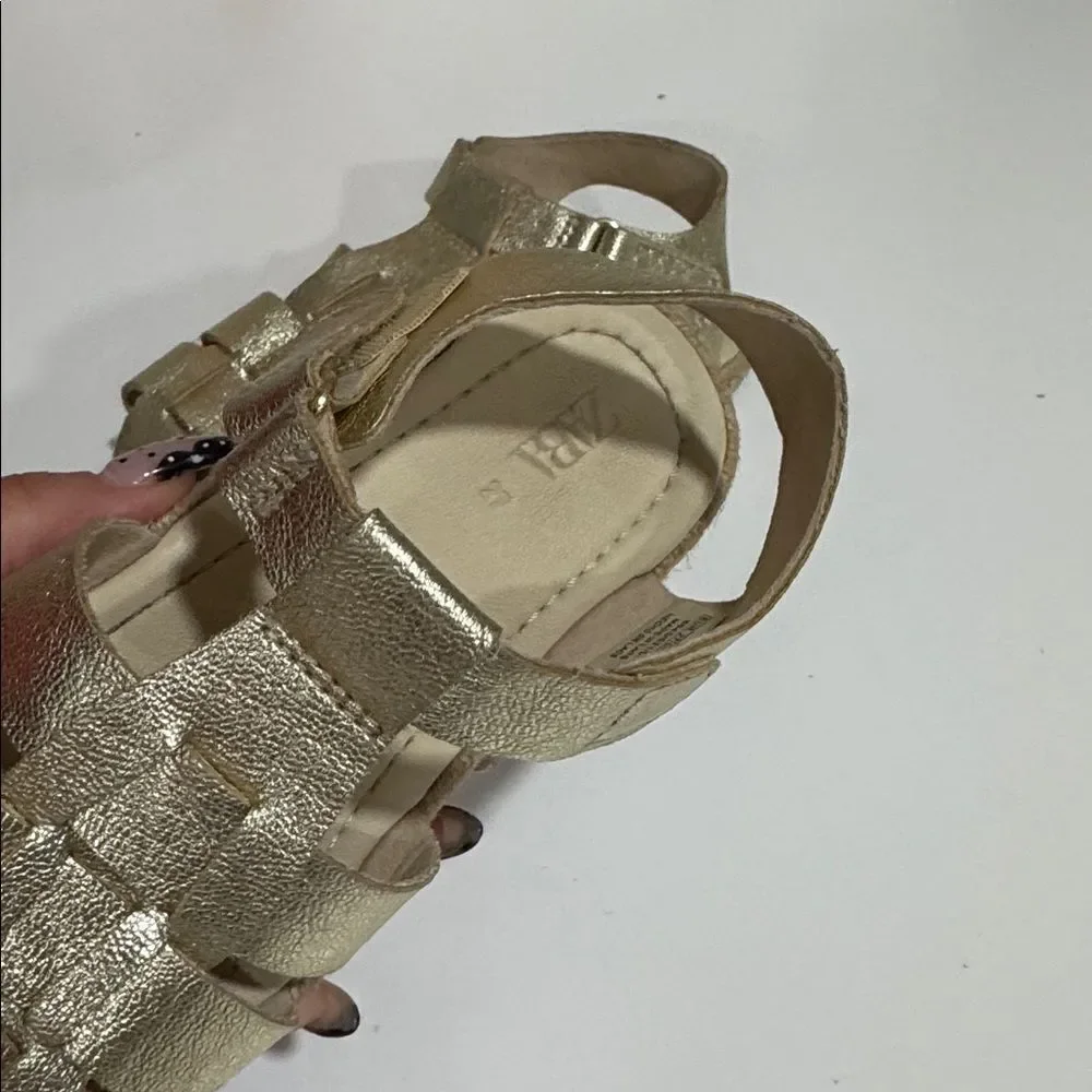 Zara Terez Metallic Gold Kids Sandals EUC
